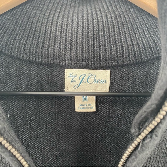 Knit for J. Crew Black 1/4 Zip Up Sweater with Mock Turtleneck Men’s Medium - Picture 6 of 6